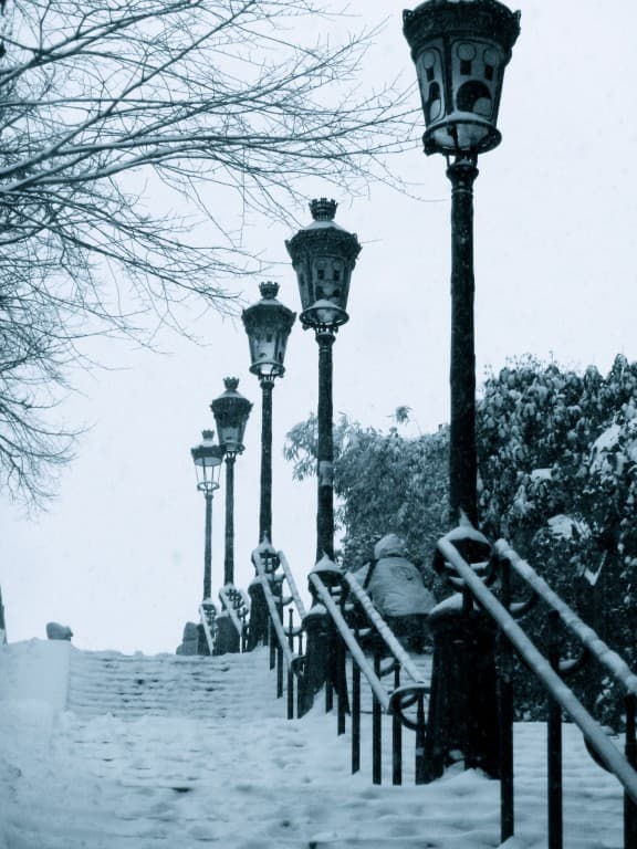 Butte Montmartre sous la neige