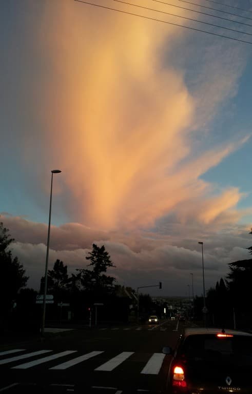 coucher de soleil agité
