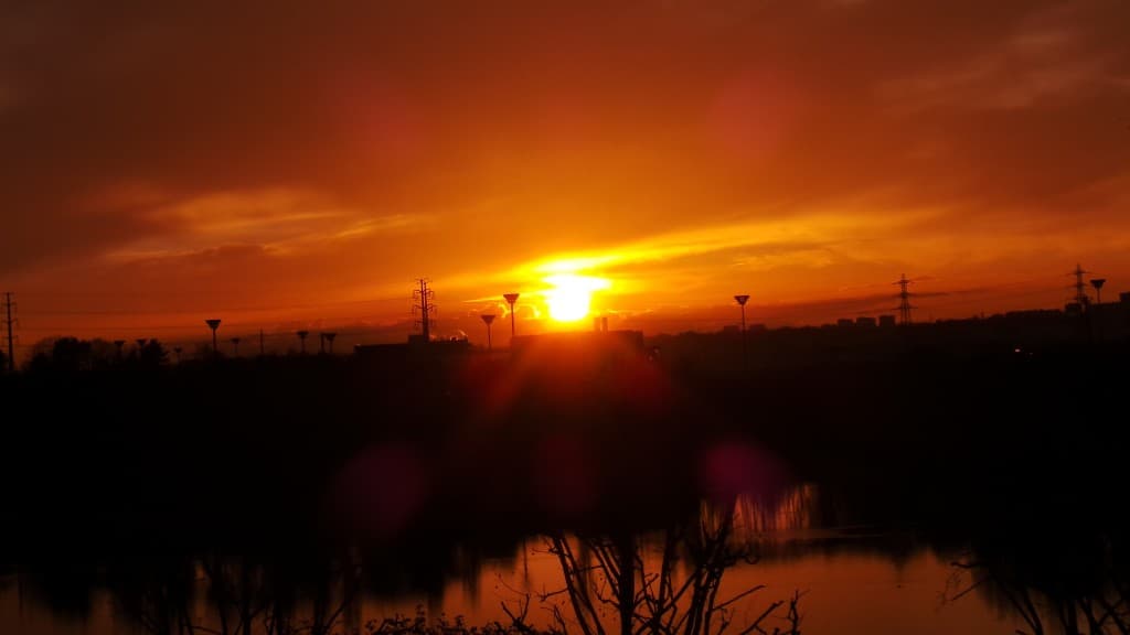 Coucher de soleil sur Lac de Créteil