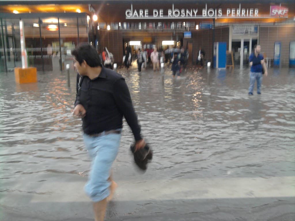 Inondation gare RER E  18 heures