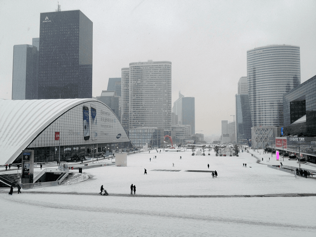 La Défense sous la neige