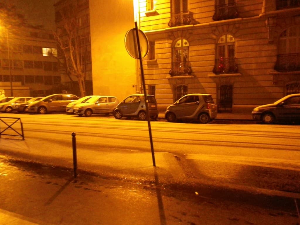 Neige inattendue dans le XVI ème 