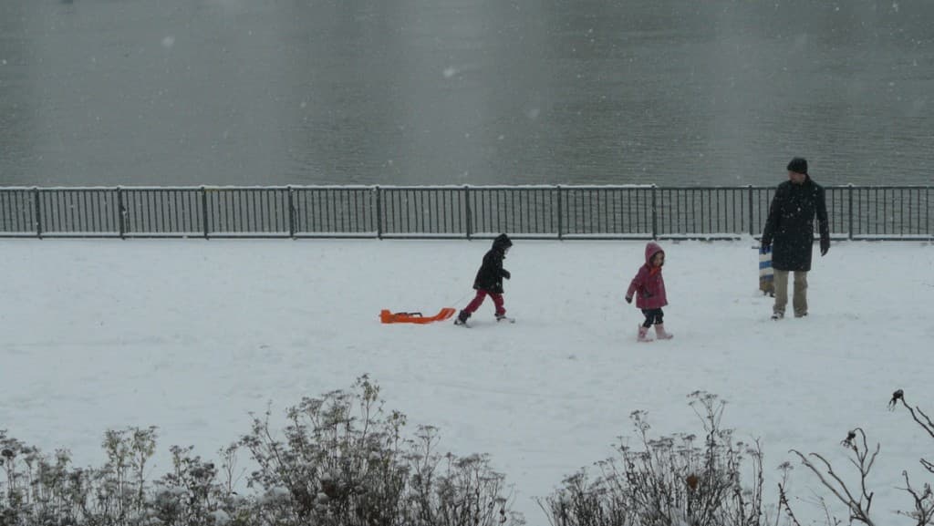 Quand la plage devient piste de luge...