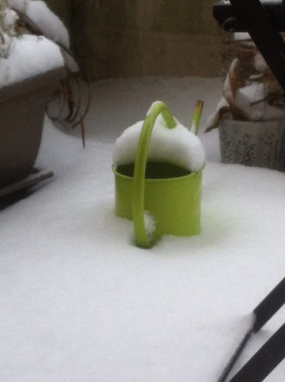 Terrasse sous la neige