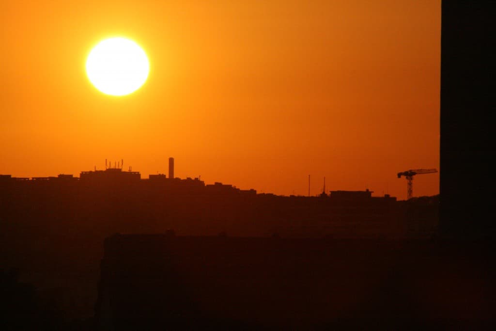 coucher de soleil brillant