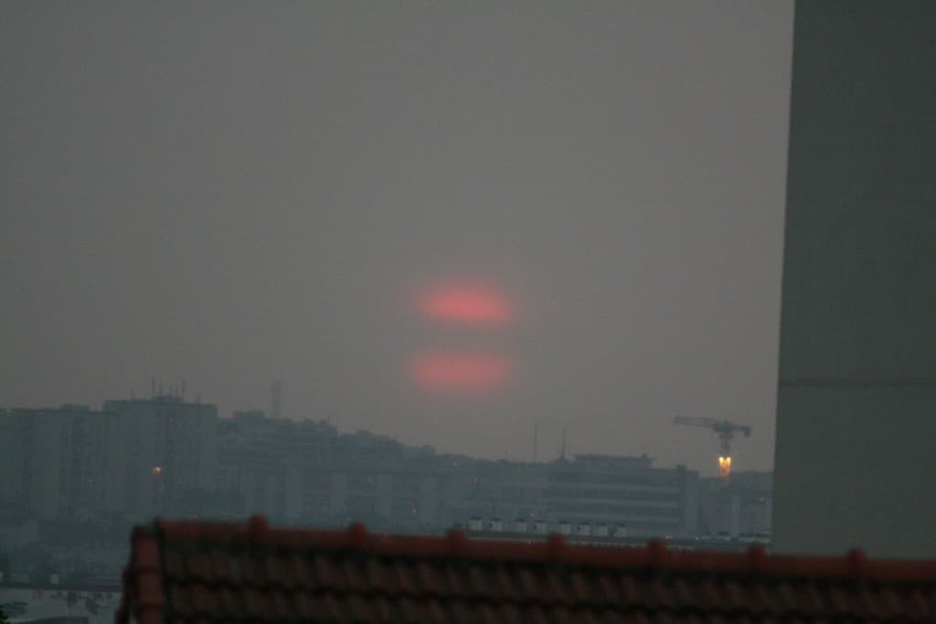 coucher de soleil sous la pluie