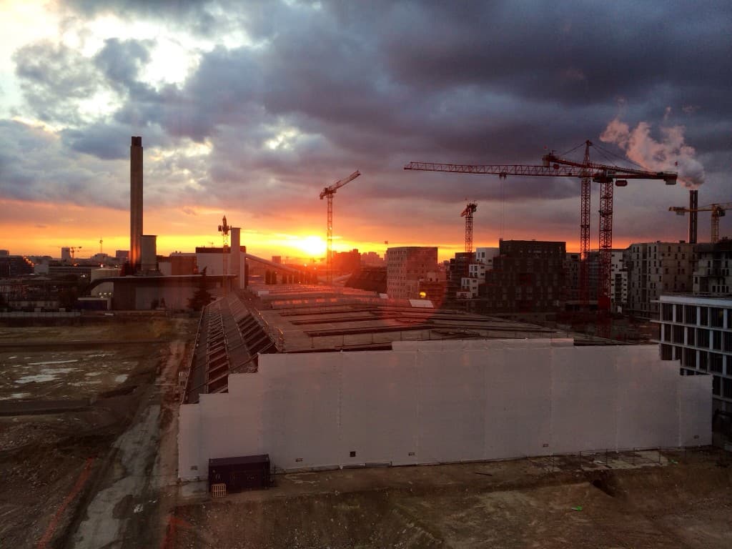 Coucher de soleil sur les docks