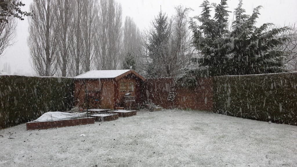 Il neige à Marolles en Brie 94