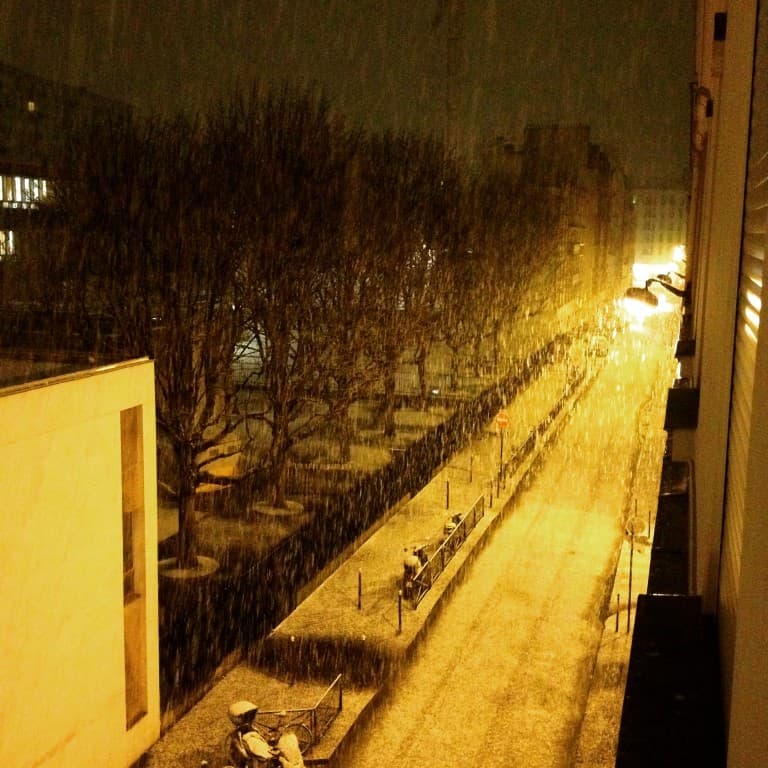 Les premières neiges dans PAris