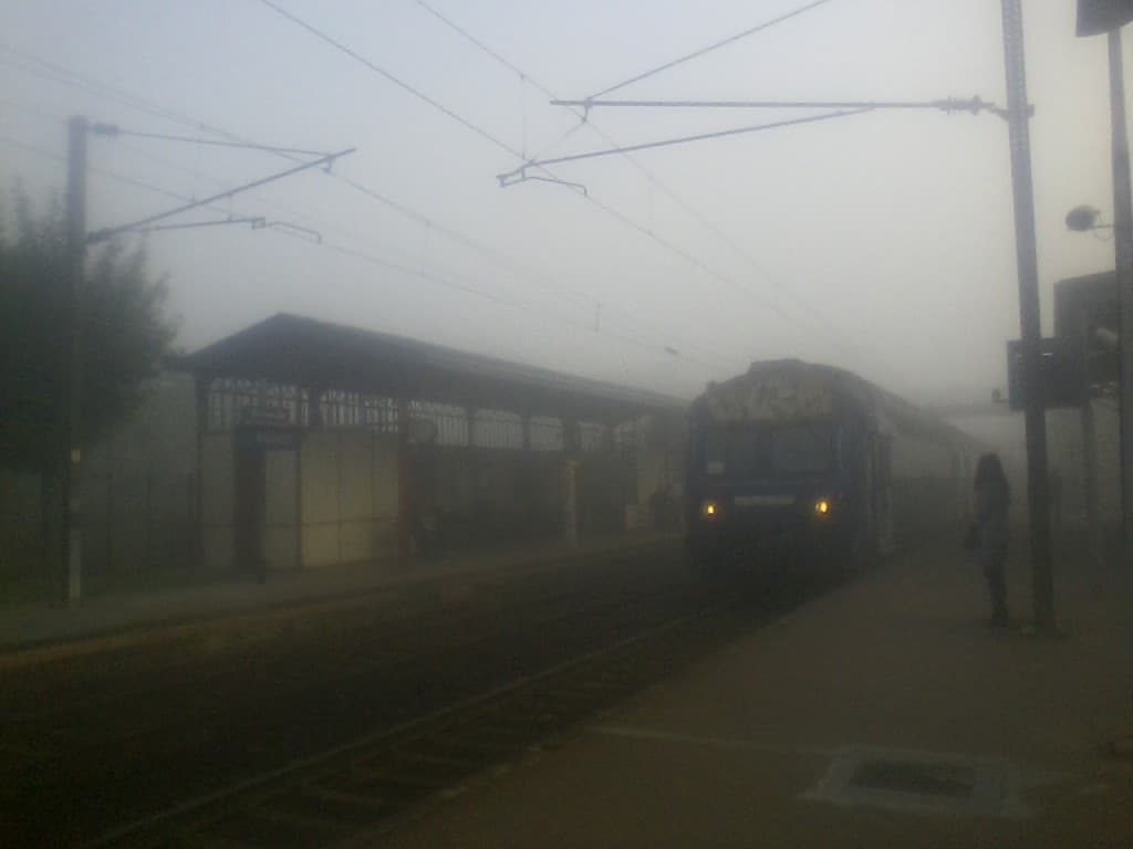 Brouillard à la gare
