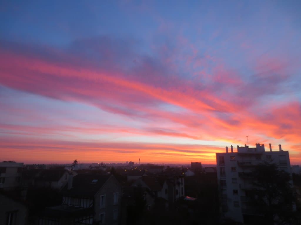 ciel en feu sur Saint Maur 28 janvier 