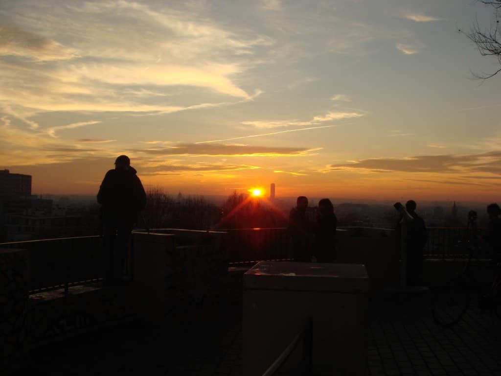 coucher de soleil sur Paris vue du 20eme