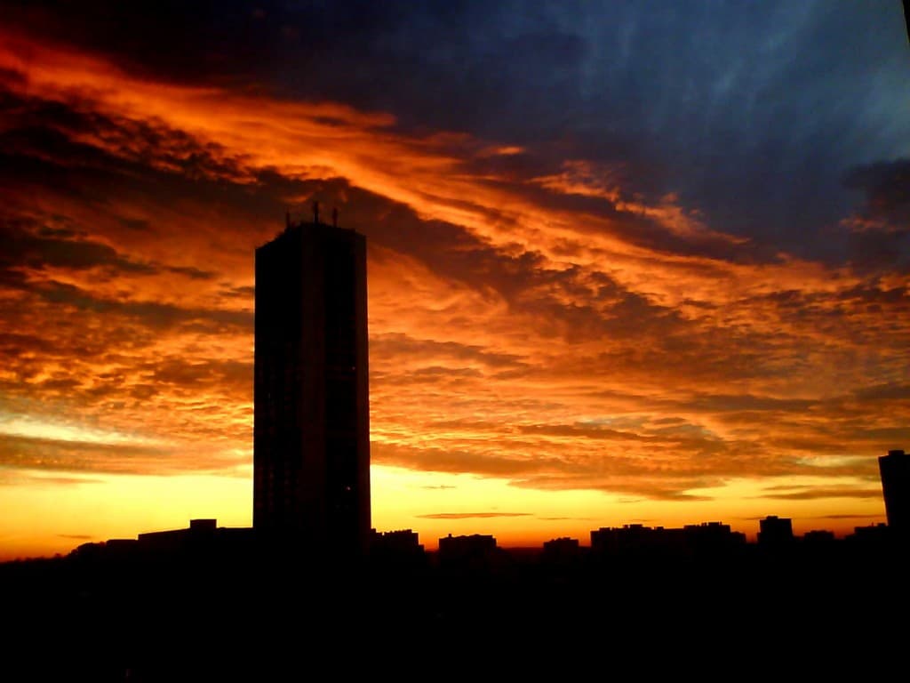 Lever de soleil depuis La Défense