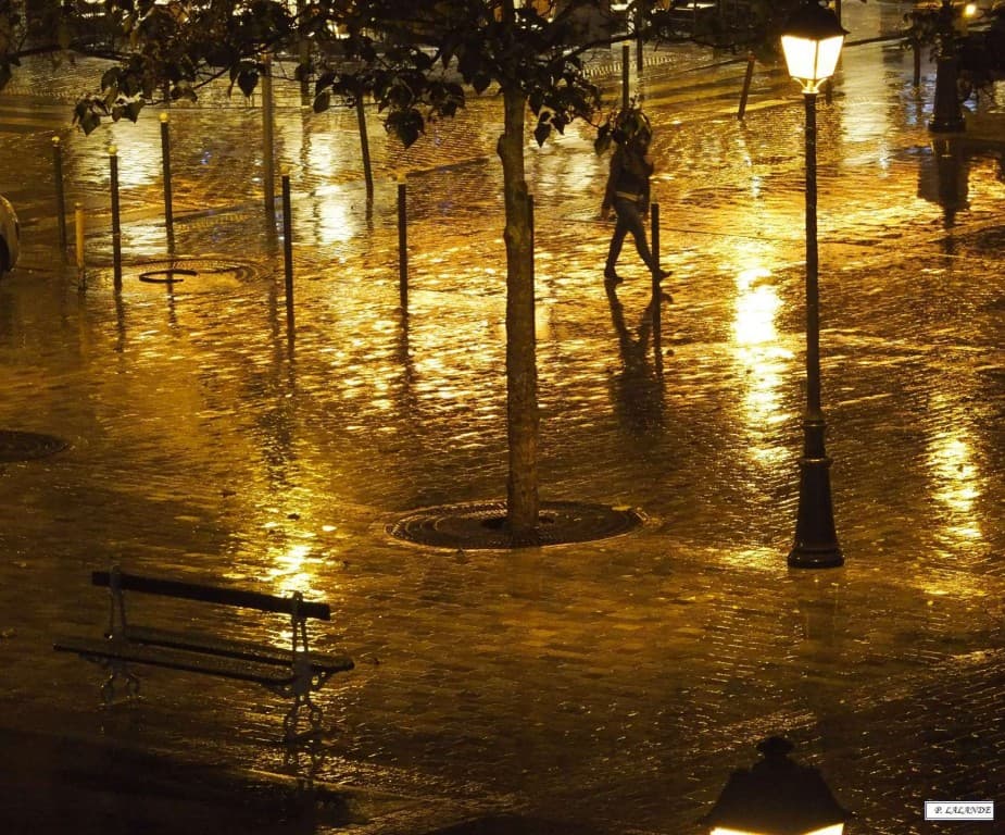 pluie sur un tapis dorée