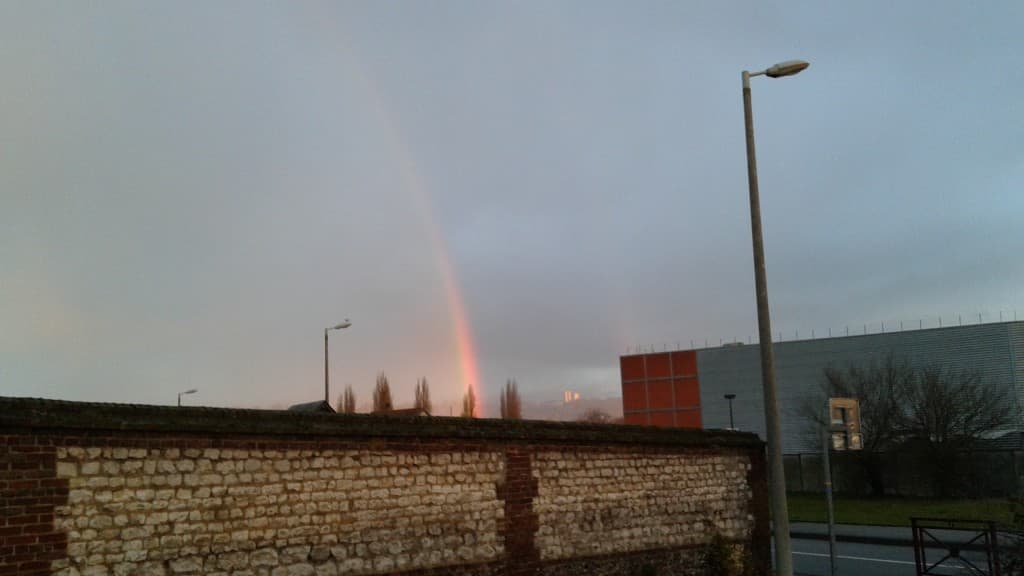 arc en ciel du matin