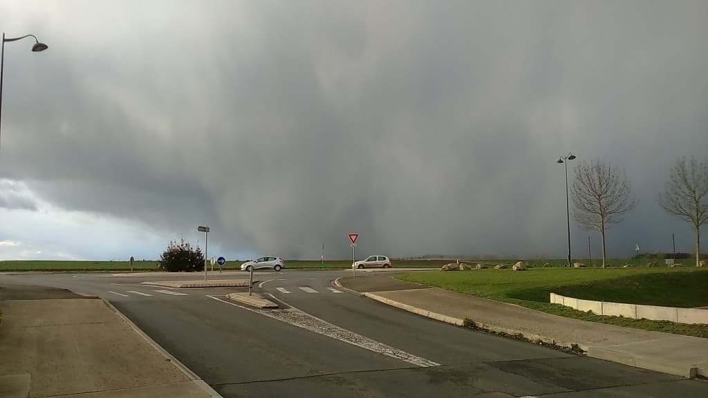 Arrivée de giboulée de neige