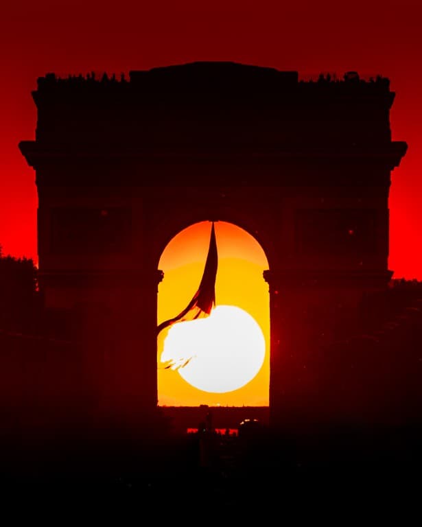 Coucher de soleil Arc de Triomphe
