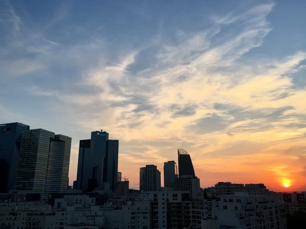 Coucher de soleil sur la Défense