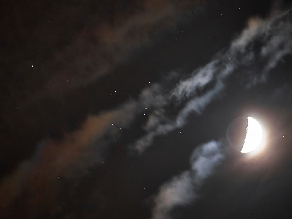 La lune, Aldébaran et les Hyades