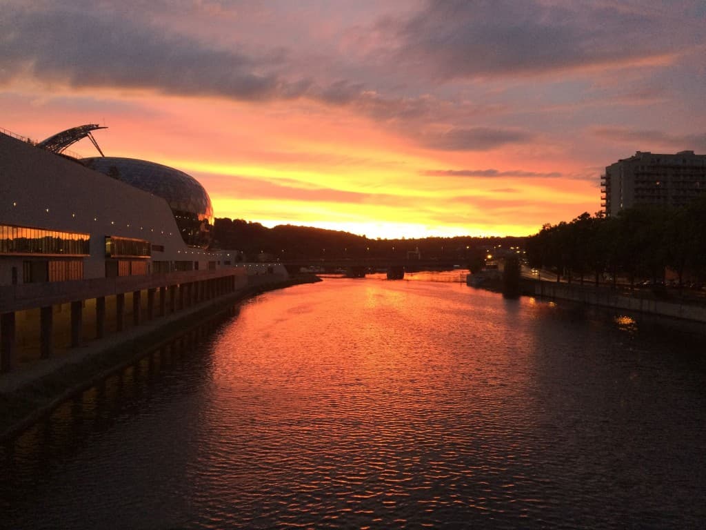soleil couchant sur la Seine