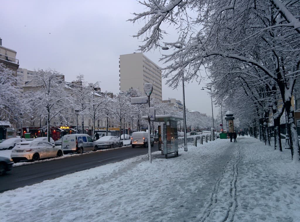 Avenue de Flandre sous la neige