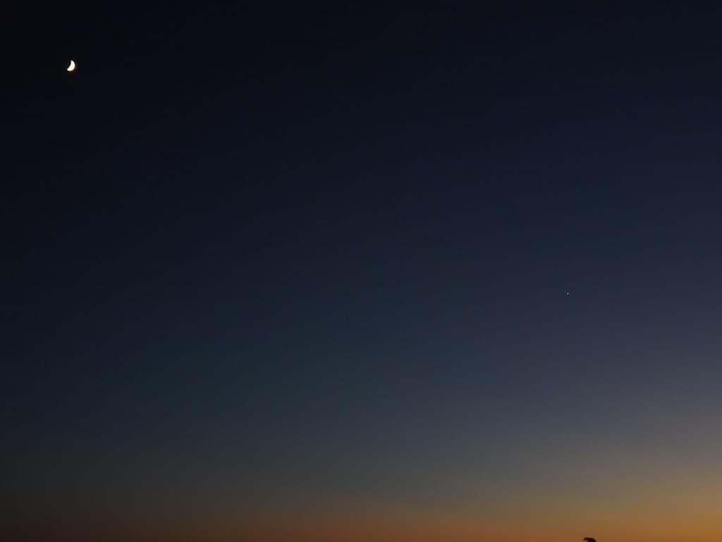 La lune et Venus