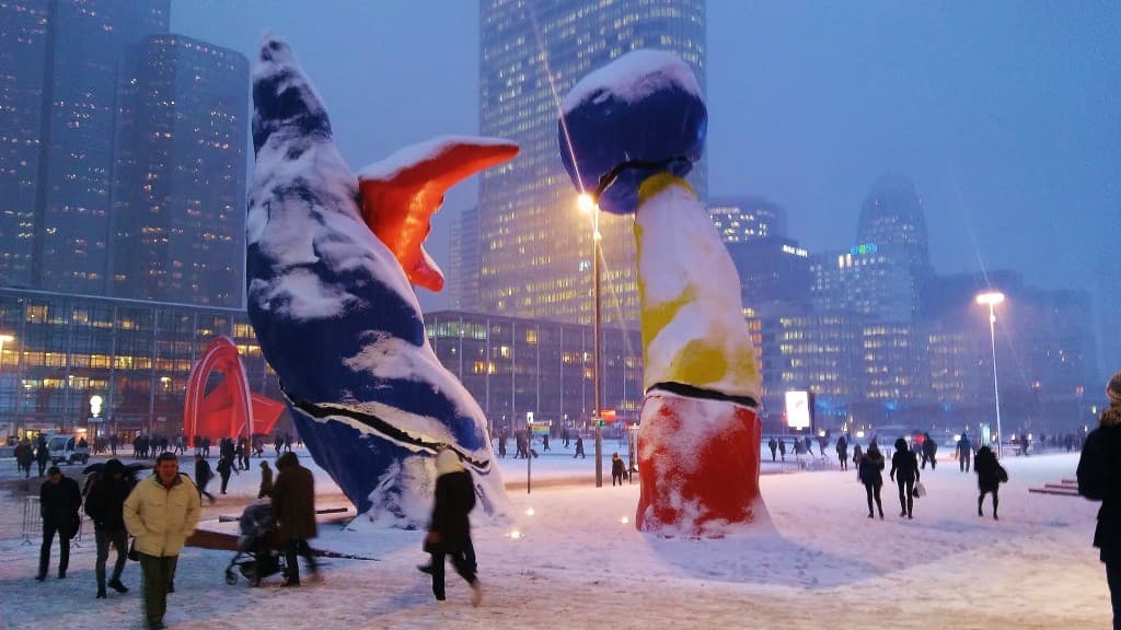 Soir de neige à la Défense...