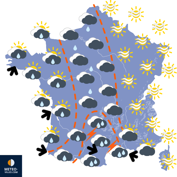 Carte de prévisions du temps du Jeudi 6 novembre 2025