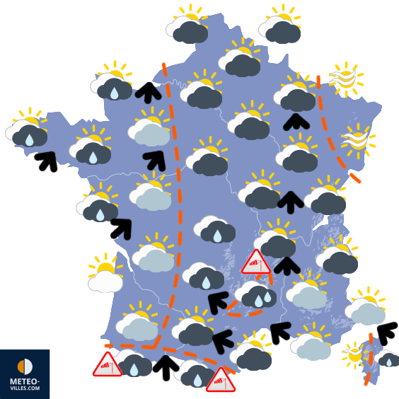 Carte de prévisions du temps du Vendredi 14 novembre 2025