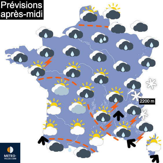 Carte de prévisions du temps du Samedi 15 novembre 2025