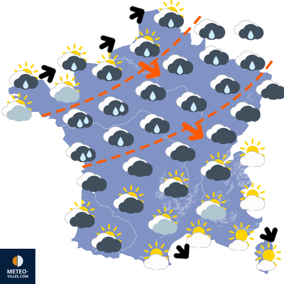 Carte de prévisions du temps du Vendredi 28 novembre 2025