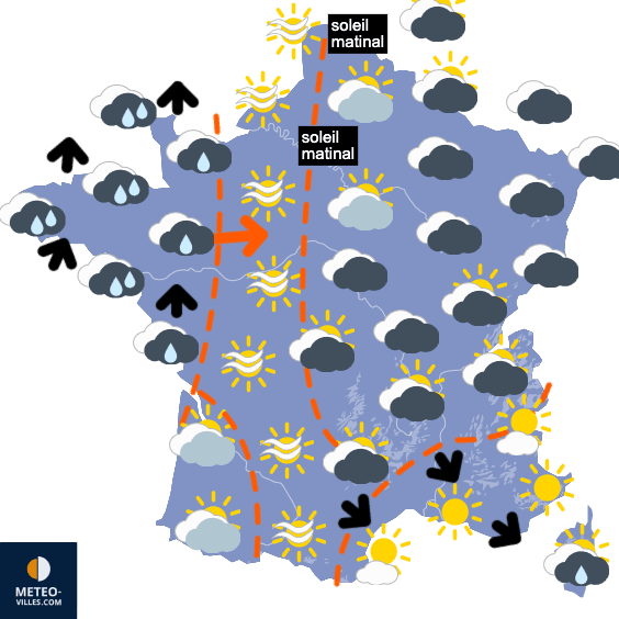 Carte de prévisions du temps du Vendredi 5 décembre 2025
