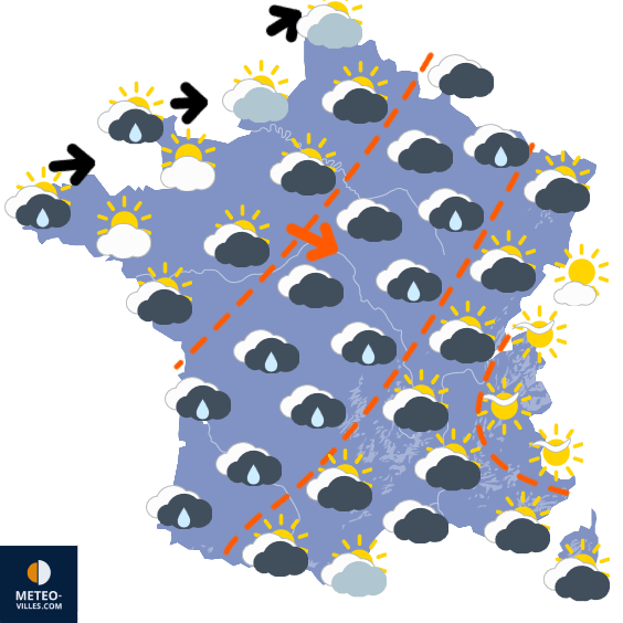 Carte de prévisions du temps du Mercredi 10 décembre 2025
