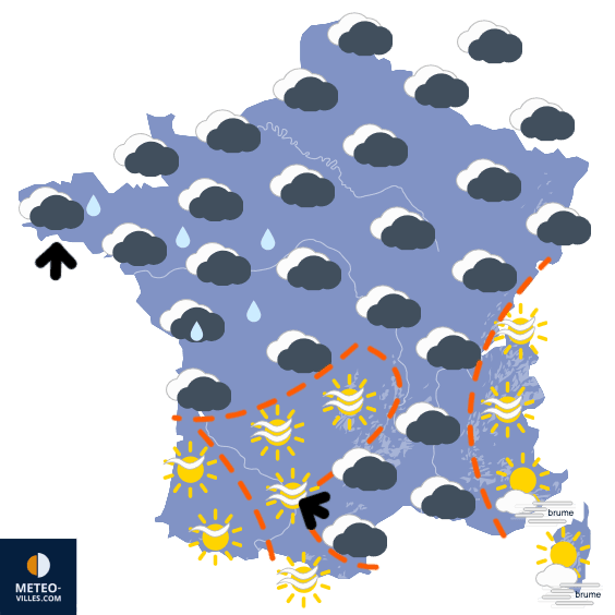 Carte de prévisions du temps du Jeudi 11 décembre 2025