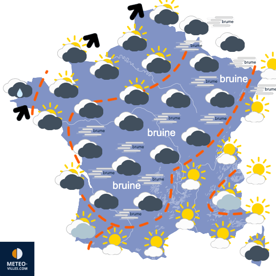 Carte de prévisions du temps du Mercredi 17 décembre 2025