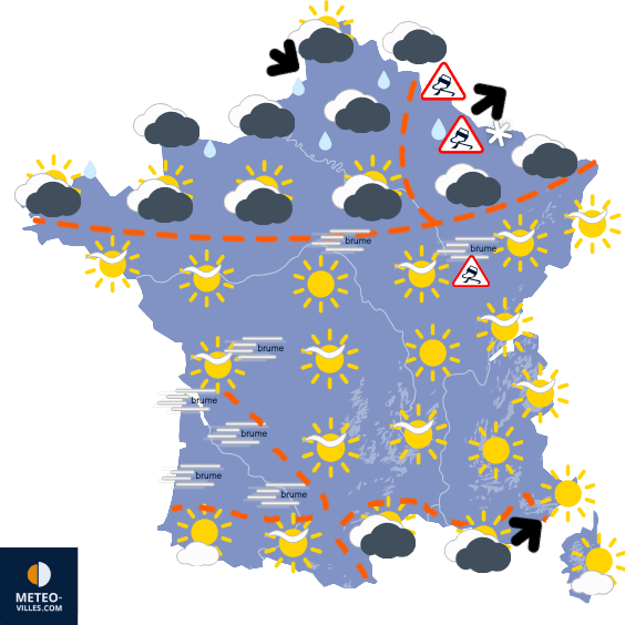 Carte de prévisions du temps du Jeudi 1 janvier 2026