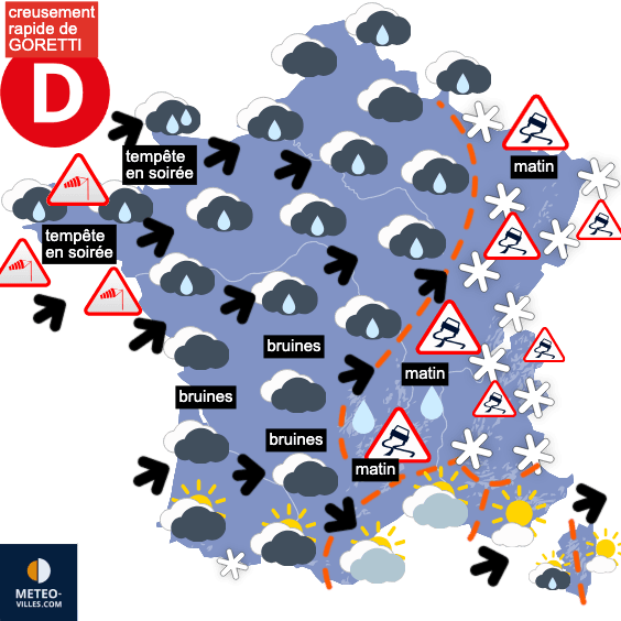 Carte de prévisions du temps du Jeudi 8 janvier 2026