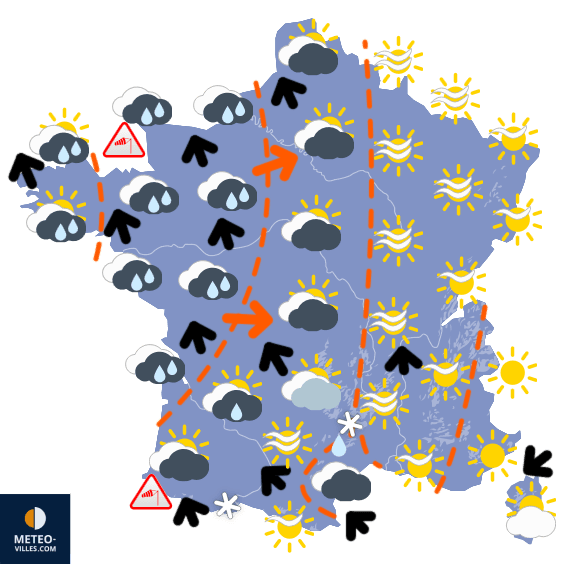 Carte de prévisions du temps du Mercredi 21 janvier 2026
