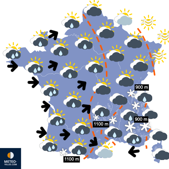 Carte de prévisions du temps du Jeudi 22 janvier 2026