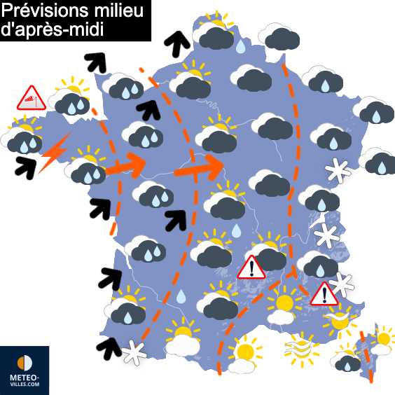 Carte de prévisions du temps du Vendredi 30 janvier 2026