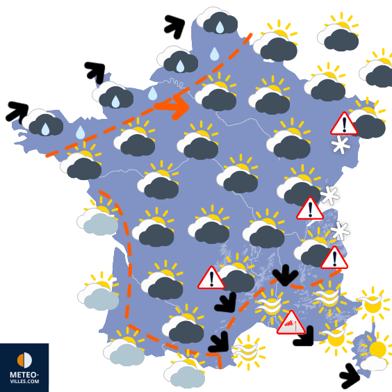 Carte de prévisions du temps du Vendredi 20 février 2026