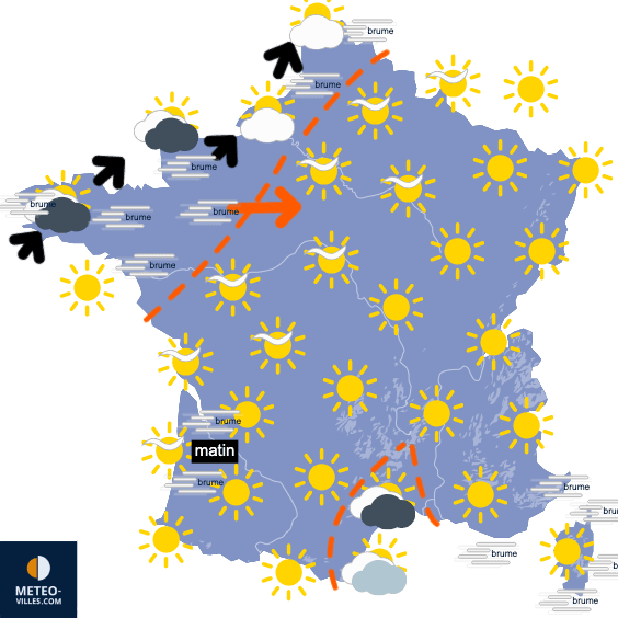 Carte de prévisions du temps du Jeudi 26 février 2026