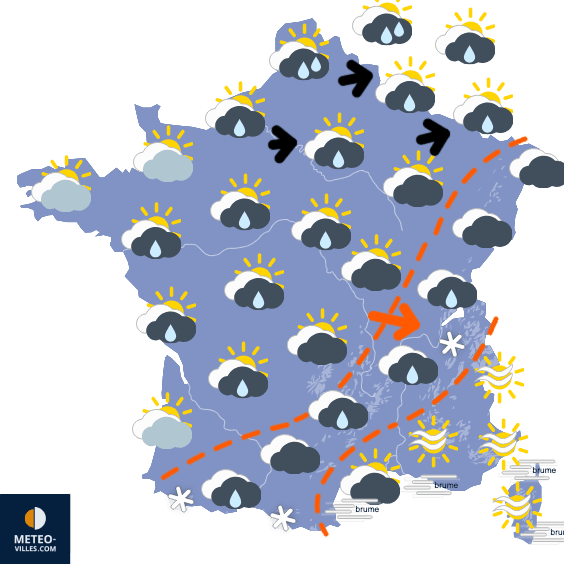 Carte de prévisions du temps du Samedi 28 février 2026