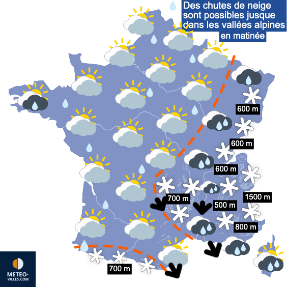 Carte de prévisions du temps du Samedi 14 mars 2026
