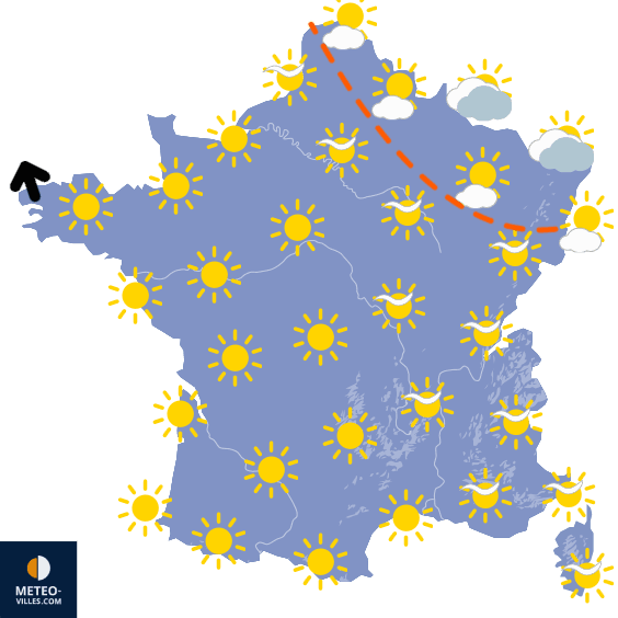Carte de prévisions du temps du Mardi 17 mars 2026