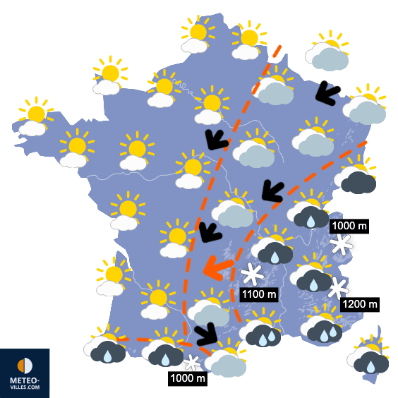 Carte de prévisions du temps du Dimanche 22 mars 2026