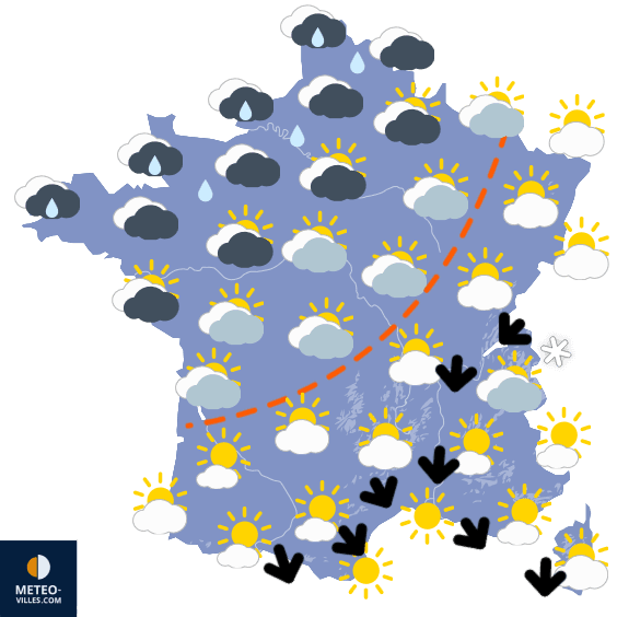 Carte de prévisions du temps du Vendredi 27 mars 2026
