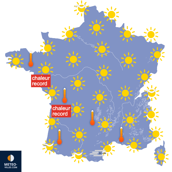 Carte de prévisions du temps du Mercredi 8 avril 2026