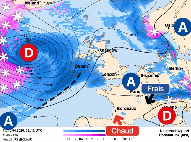 Carte de prévisions d'europe du Vendredi 10 avril 2026