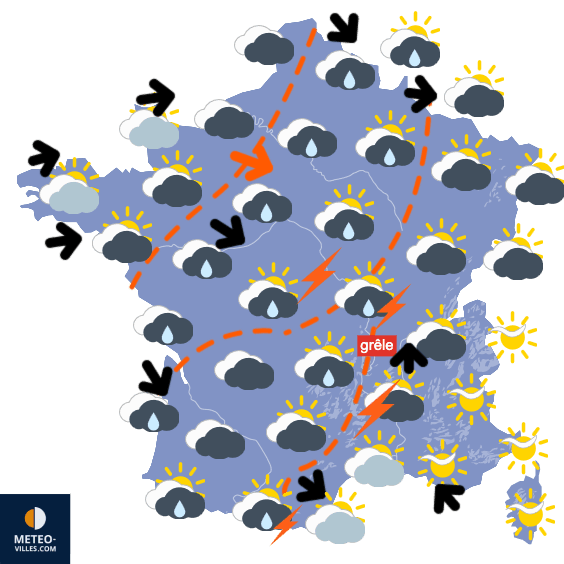 Carte de prévisions du temps du Samedi 11 avril 2026